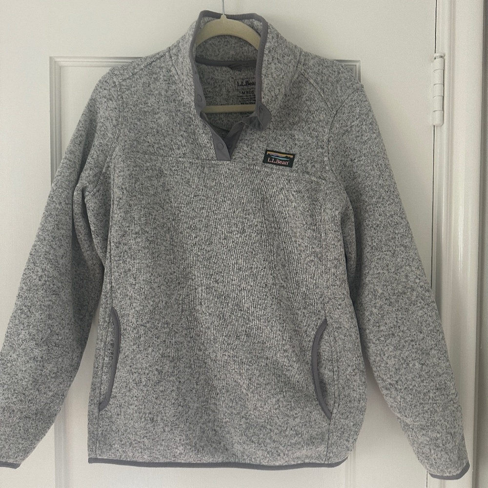 L.L. Bean Grey Quarter Button Fleece Women's M | Worn Once